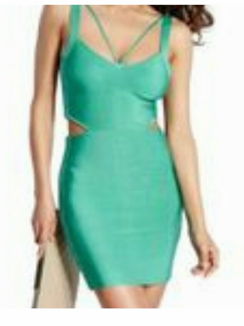 Marciano Mint Green Strappy Cutout Bodycon Mini Dress